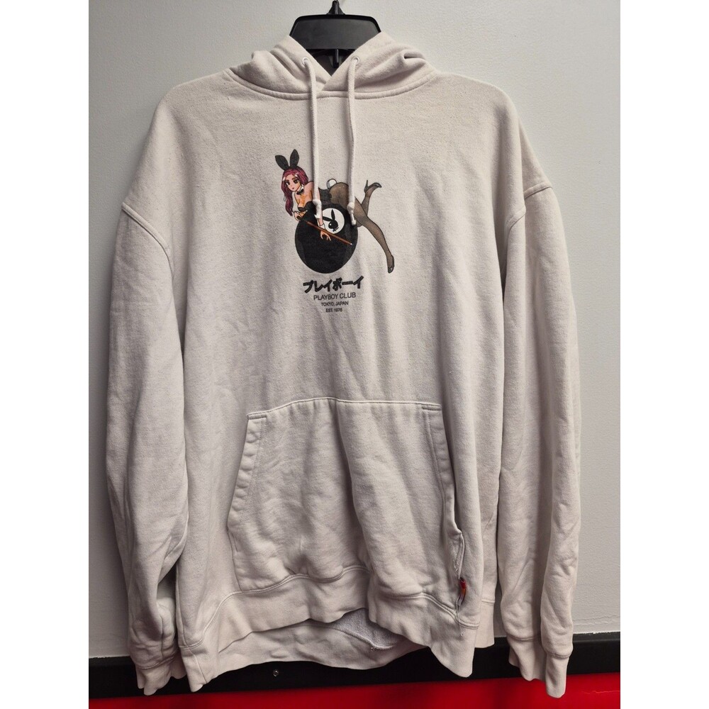 Playboy Club Tokyo Japan Hoodie Off White Anime Bunny Girl Mens XL Streetwear